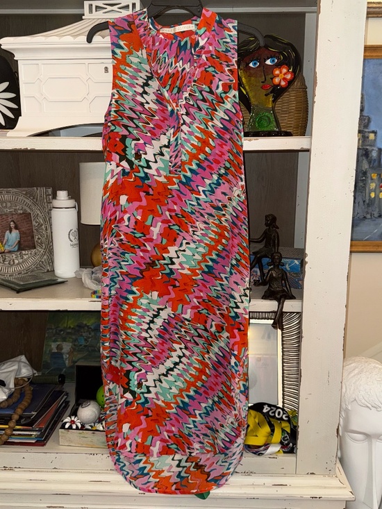 Marie Oliver Dresses & Skirts - Marie Oliver XS Ellis midi dress vibrant psychedelic tie dye print silky
